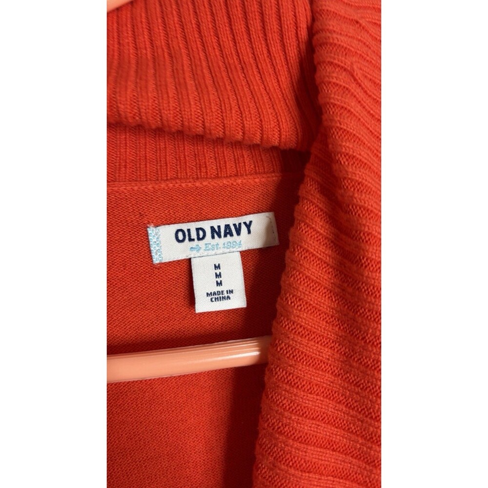 Old Navy Orange Turtleneck Sweater Dress Size Medium Long Sleeve Knee Length - Picture 2 of 3